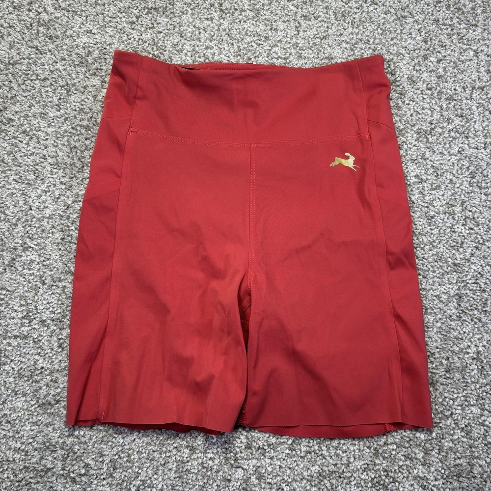 Tracksmith Biker Shorts Womens Small Red 7 Inseam High Rise Athletic Running